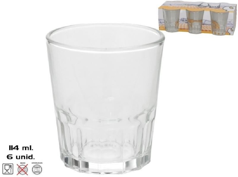 PACK 6 VASO CAFE  LISBON 114ML CRISTAL