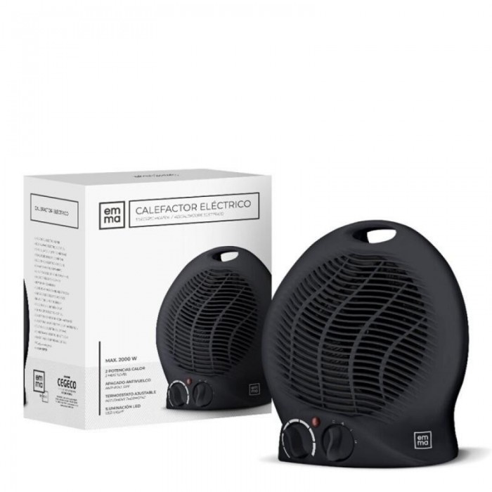 CALEFACTOR REDONDO NEGRO 2000W 24x28...