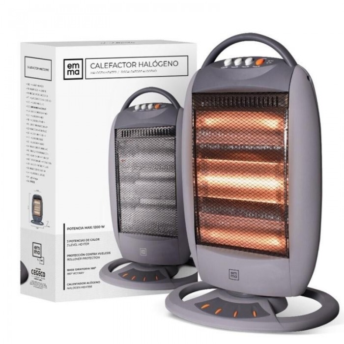 CALEFACTOR HALOGENO GRIS1200W 40x58...