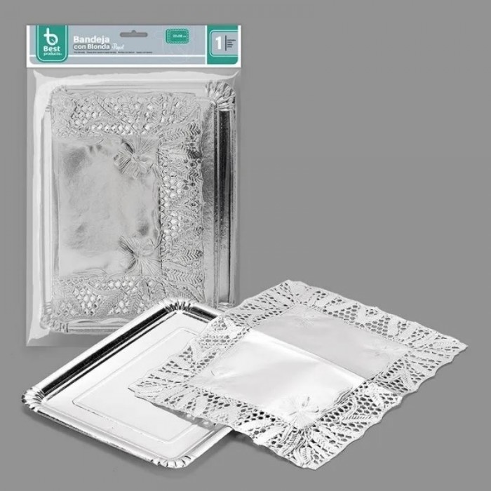 BANJEJA RECTANG.+BLONDA PLATA 22X28...