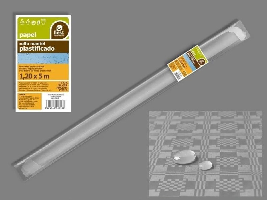ROLLO MANTEL PLAST.PLATA 5x1,2M 10133