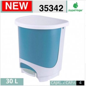 CUBO BASURA 30L AZUL/BCO 35342