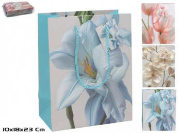 BOLSA REGALO FLORES 18X10X23CM