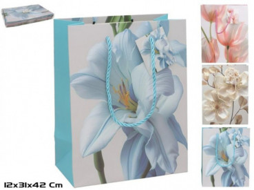 BOLSA REGALO FLORES 31X12X42CM