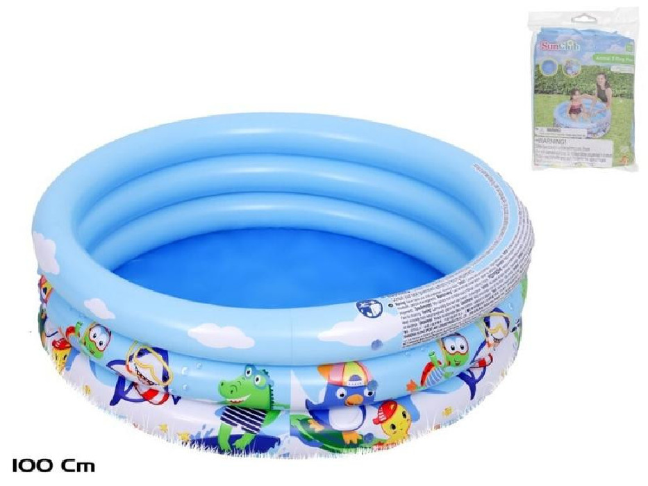 PISCINA 3 ANILLOS  MARINO 100X30