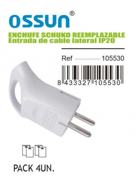 ENCHUFE SCHUKO LATERAL REEMPLAZABLE...