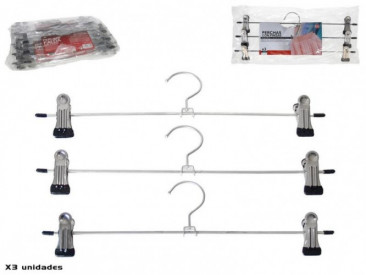 PERCHAS FALDAX3 C/PINZA METAL