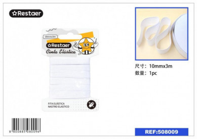 ELASTICO 10MMX3M BCO. 508009