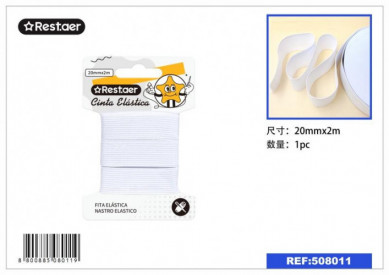ELASTICO 20MMX2M BCO. 508011