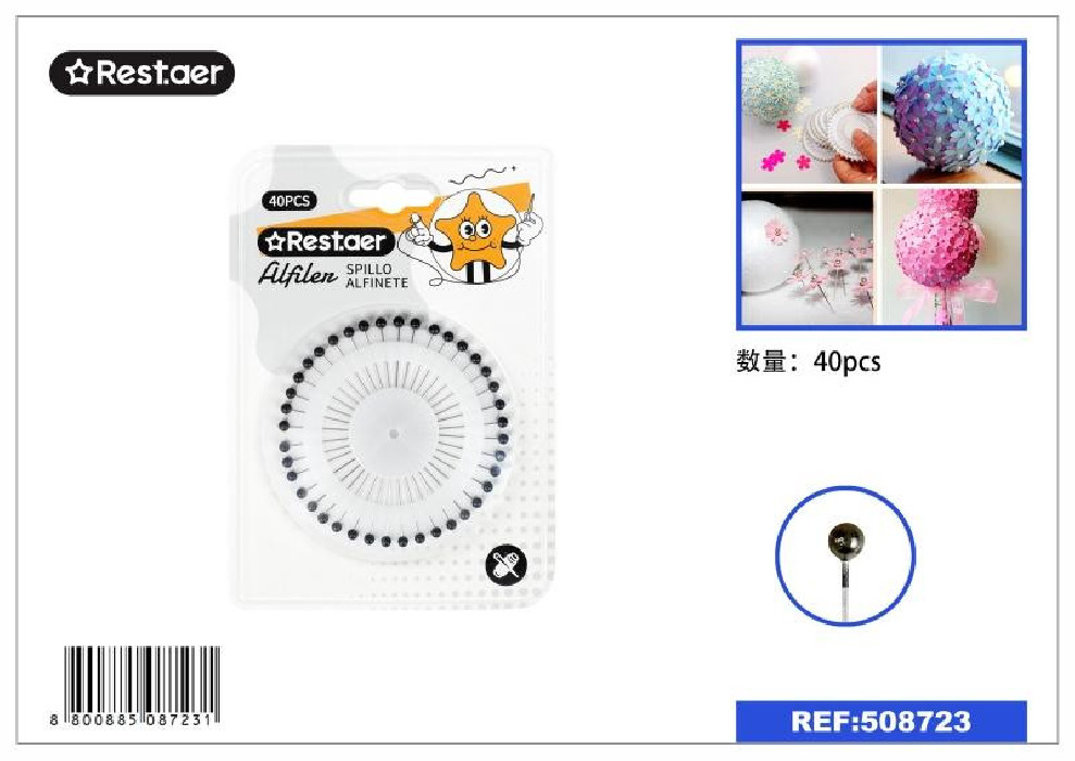 ALFILERES PERLANEGRO BLISTER 40UN 508723