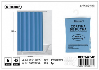 CORTINA BAÑO LISA140X180...