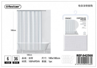 CORTINA BAÑO ESTAMP.180X180...