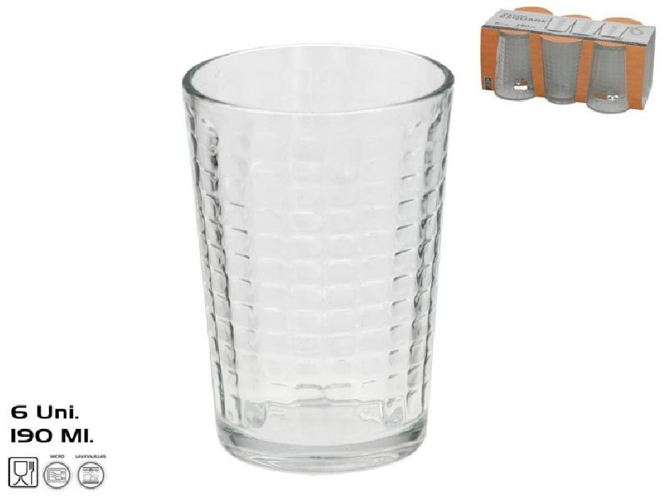 SET 6 VASOS ESQUARE 190ML
