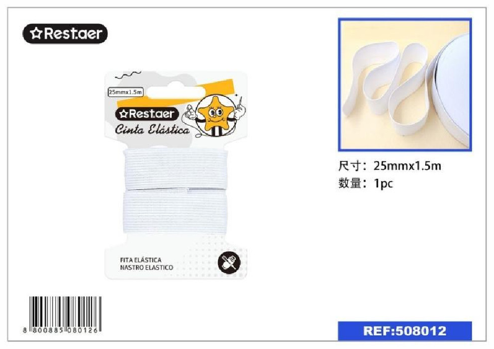 ELASTICO BCO.25MMX1,5M 508012