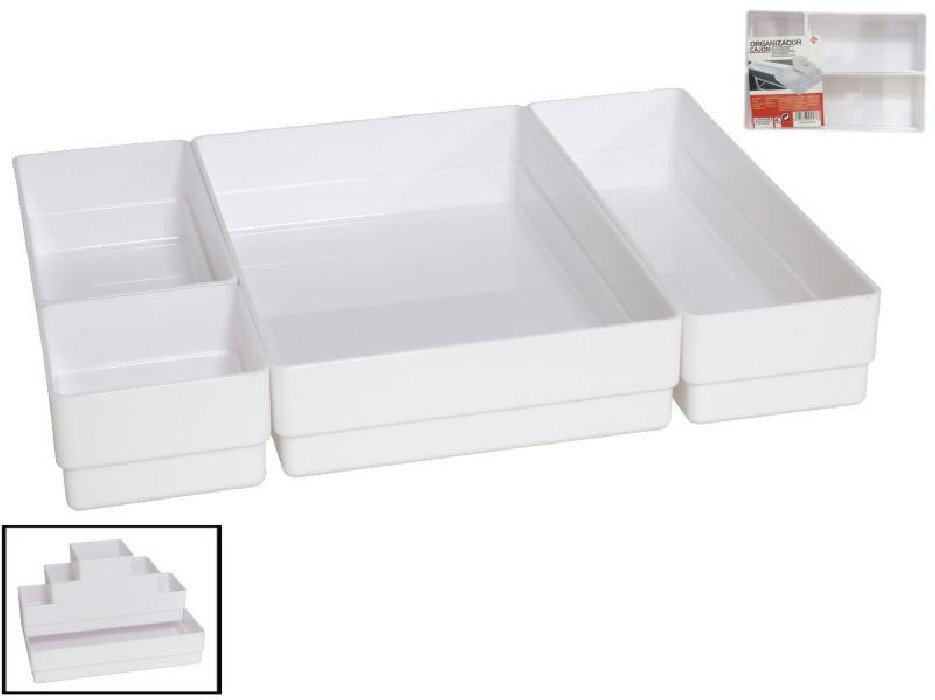 ORGANIZADOR CAJON 4 PZA. 22X15X5