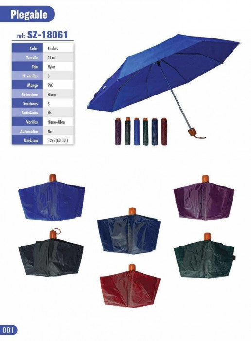 PARAGUAS PLEGABLE 8V. SZ18061