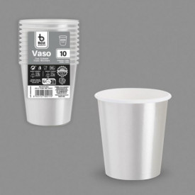 VASO CARTONX10 PLATA 200CC...