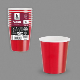 VASO CARTONX10 ROJO 200CC...