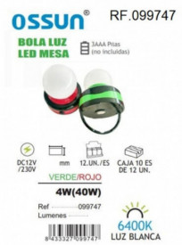 BOLA LED MESA 3W A PILAS...