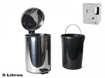 PAPELERA PEDAL INOX 5L
