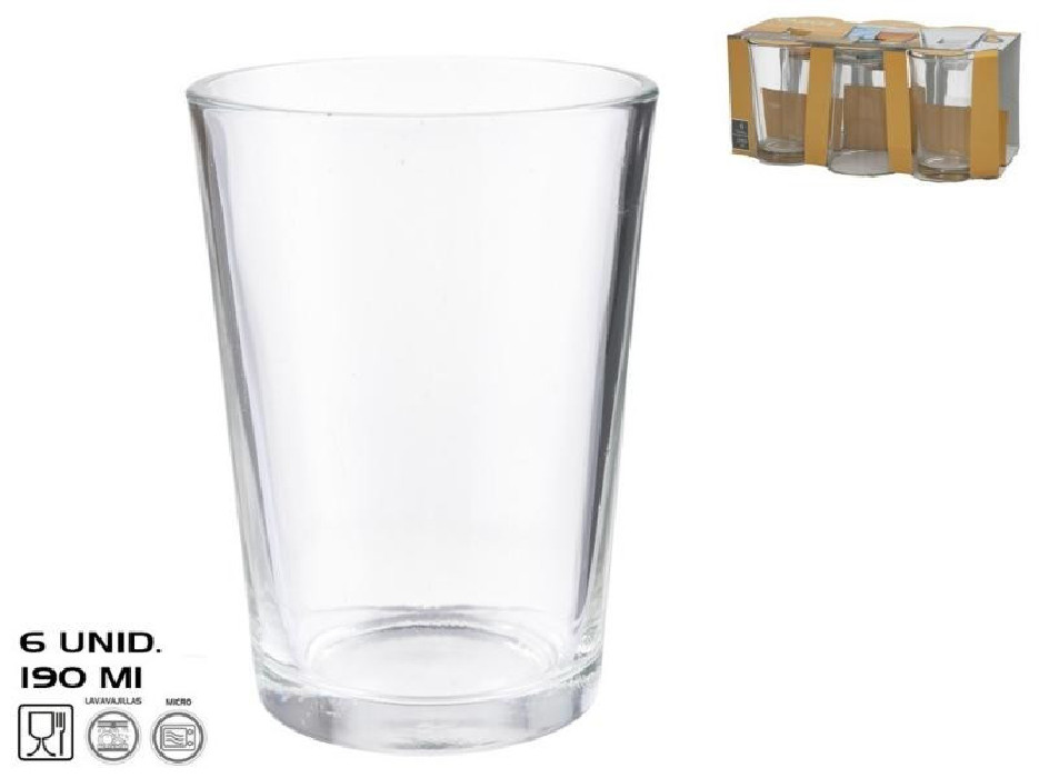 SET 6 VASOS LUXOR 190ML