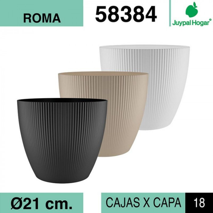 MACETA ROMA D21CM (RAYITAS) 58384