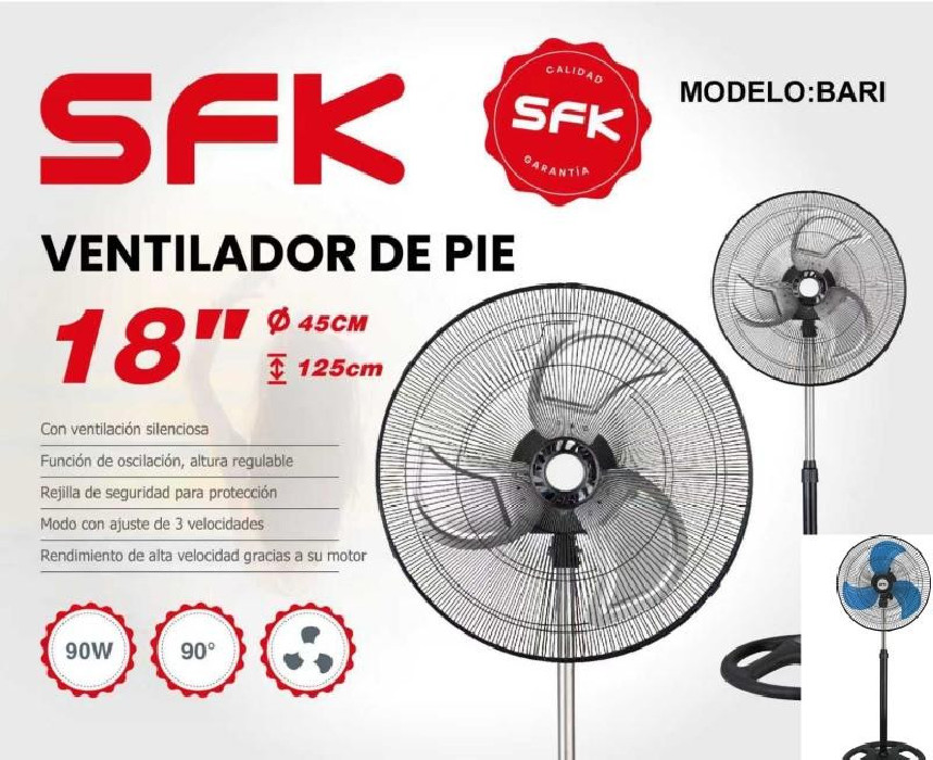 VENTILADOR PIE MOD.BARI VE-1