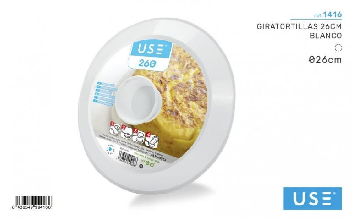 TAPA GIRA TORTILLAS BCA.26CM 1416