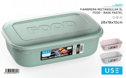 FIAMBRERA RECTANG.3L FOOD 3691