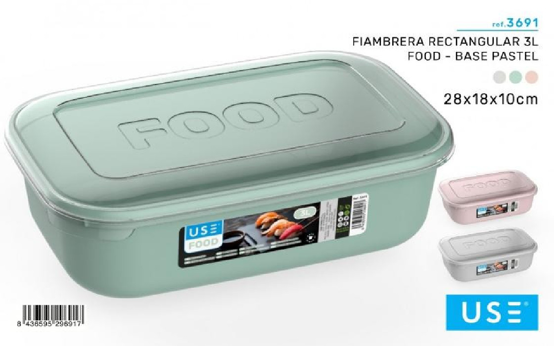 FIAMBRERA RECTANG.3L FOOD 3691