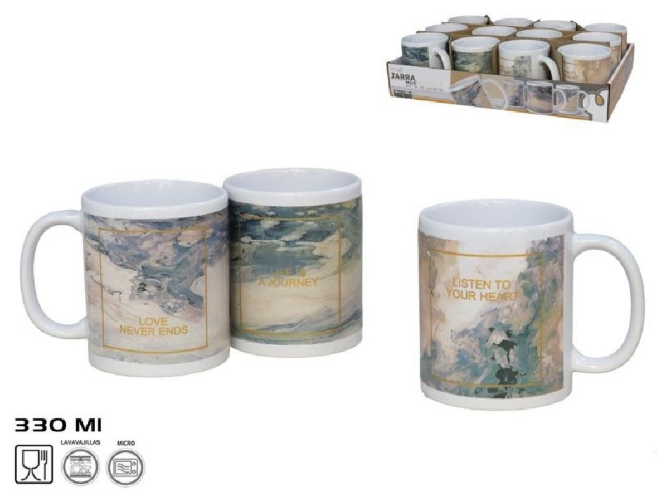 TAZA MUG 330ML MARBLE