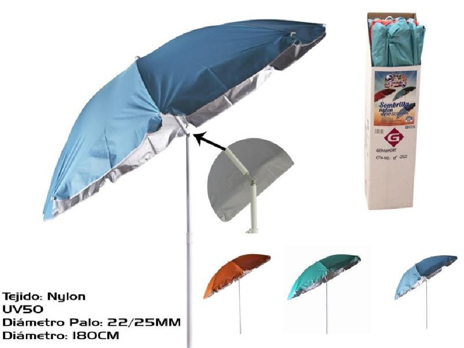 SOMBRILLA 180CM NYLON UPF50 22/22MM