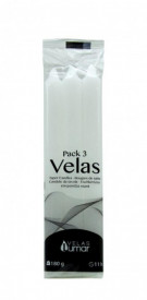 PACK 3 VELAS CIRIO BCO....