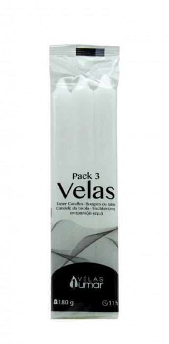 PACK 3 VELAS CIRIO BCO. 212306.003