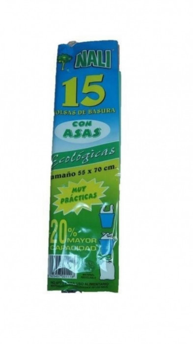 BOLSA BASURA VERDE ASAS 55X70 15UN 10107