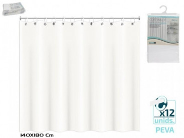 CORTINA BAÑO PEVA 140X180 BCO.