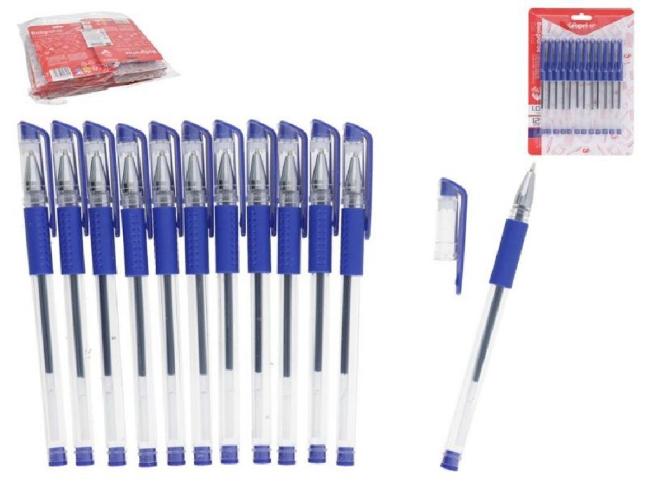 SET 12 BOLIGRAFO GEL AZUL