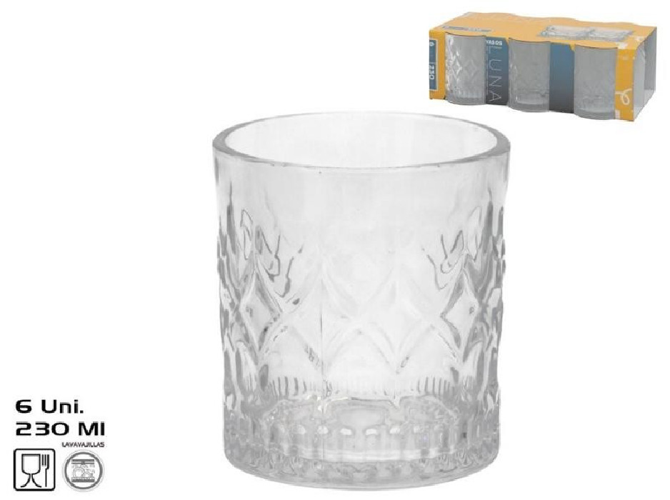 SET 6 VASOS LUNA 230ML