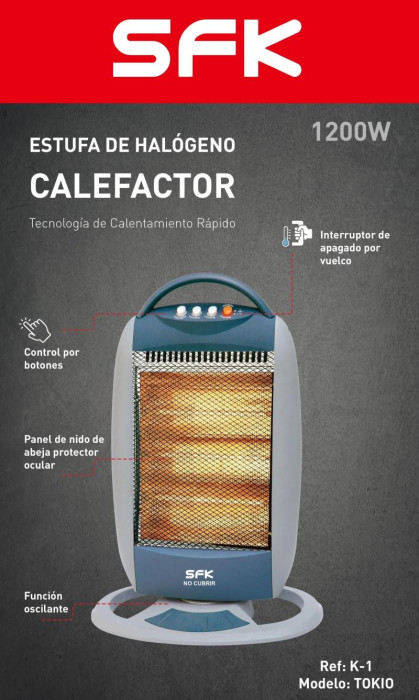 ESTUFA HALOGENA 1200W MD.TOKIO K-1