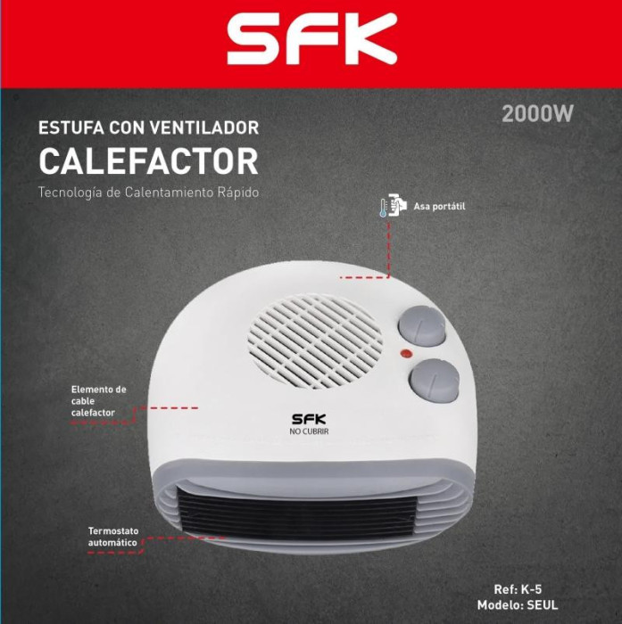 CALEFACTOR AIRE 2000W MD.SEUL K-5