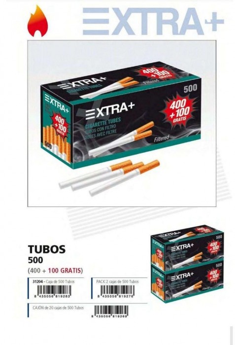 TUBOS EXTRA CAJA 500  RF.31204