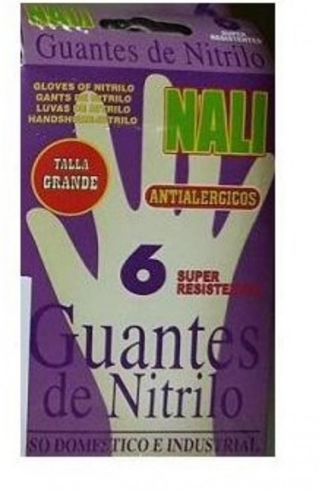GUANTES NITRILO 6U. T/M NALI   RF.1221