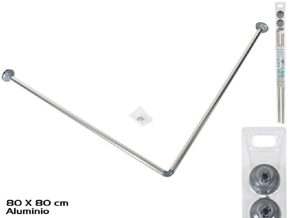BARRA BAÑO ESQUINERA 80X80 CROMO