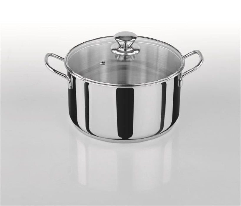 OLLA INOX C/TAPA CRISTAL 26CM RF.3190