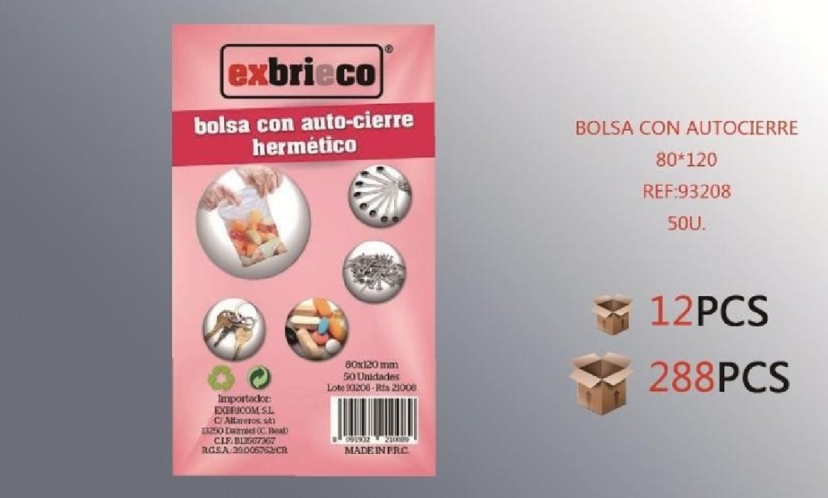 BOLSA AUTO-CIERRE 8*12 RF.93208