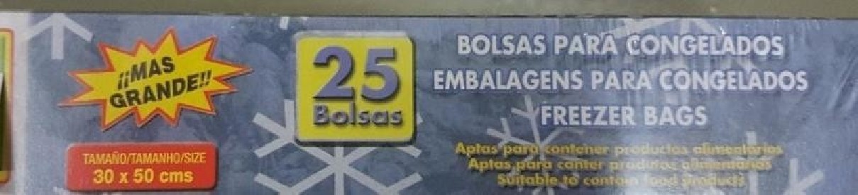 BOLSA CONGELADO 25UN 30X50...